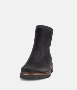 Gabor Plush Black Suede Ankle Boots
