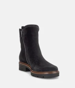 Gabor Plush Black Suede Ankle Boots