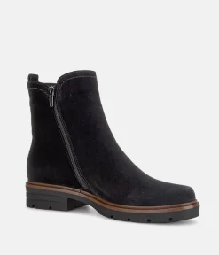 Gabor Plush Black Suede Ankle Boots