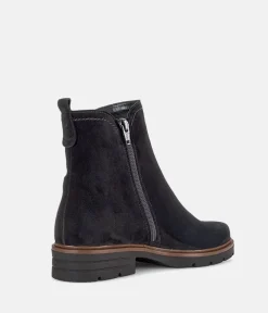 Gabor Plush Black Suede Ankle Boots