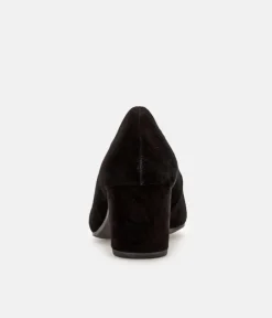Gabor Plush Black Suede Block Heels