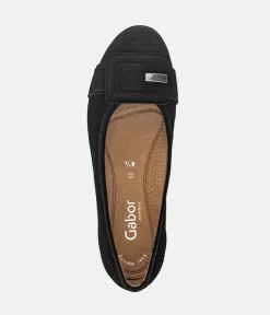 Gabor Plush Black Suede Flats