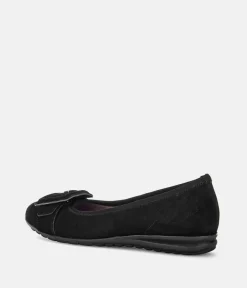 Gabor Plush Black Suede Flats