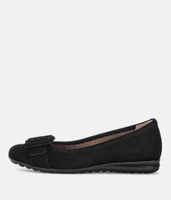 Gabor Plush Black Suede Flats