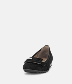 Gabor Plush Black Suede Flats