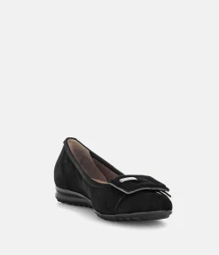 Gabor Plush Black Suede Flats