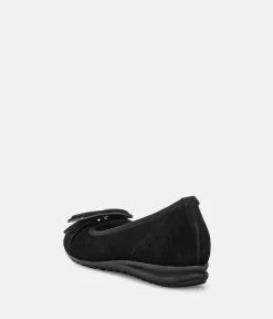 Gabor Plush Black Suede Flats