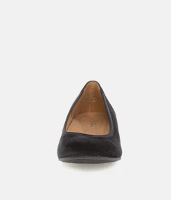 Gabor Plush Black Suede Mini Wedges