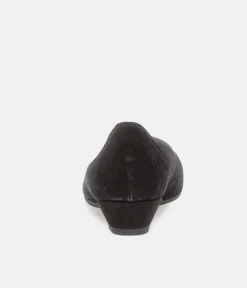 Gabor Plush Black Suede Mini Wedges