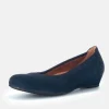 Gabor Plush Navy Suede Mini Wedges