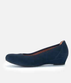 Gabor Plush Navy Suede Mini Wedges