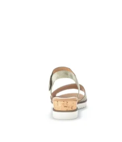 Gabor Plush Salvia Green Suede Wedge Sandals