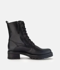 Gabor Premium Black Leather Ankle Boots