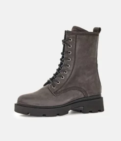 Gabor Premium Grey Nubuck Lace Up Ankle Boots