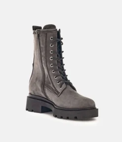 Gabor Premium Grey Nubuck Lace Up Ankle Boots