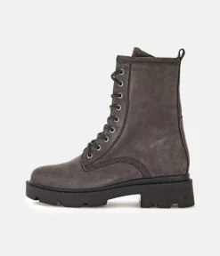 Gabor Premium Grey Nubuck Lace Up Ankle Boots