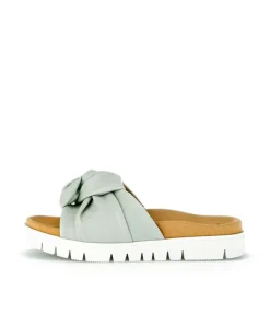 Gabor Pretty Green Leather Mules
