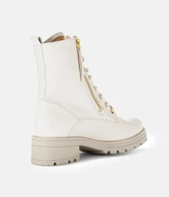Gabor Pretty Ivory Double Zip Ankle Boots