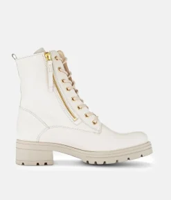 Gabor Pretty Ivory Double Zip Ankle Boots