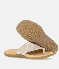 Gabor Pretty Metallic Leather Toe Post Sandal