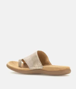 Gabor Pretty Metallic Leather Toe Post Sandal