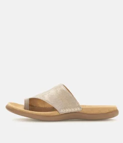 Gabor Pretty Metallic Leather Toe Post Sandal
