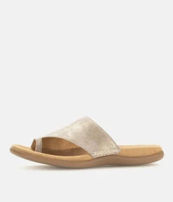 Gabor Pretty Metallic Leather Toe Post Sandal