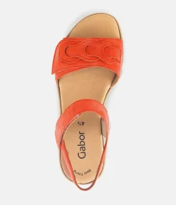 Gabor Pretty Orange Wedge Sandals