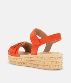 Gabor Pretty Orange Wedge Sandals