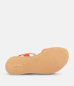 Gabor Pretty Orange Wedge Sandals