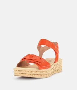 Gabor Pretty Orange Wedge Sandals