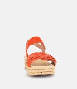 Gabor Pretty Orange Wedge Sandals