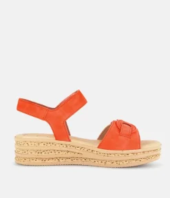 Gabor Pretty Orange Wedge Sandals