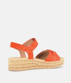 Gabor Pretty Orange Wedge Sandals