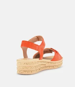 Gabor Pretty Orange Wedge Sandals