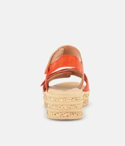 Gabor Pretty Orange Wedge Sandals