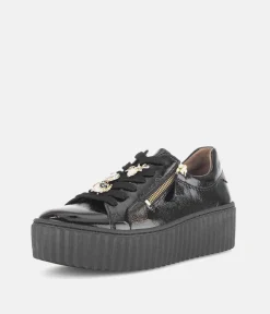Gabor Sporty Luxe Black Patent Sneaker