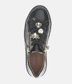 Gabor Sporty Luxe Black Patent Sneaker
