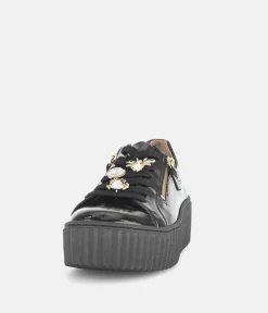 Gabor Sporty Luxe Black Patent Sneaker