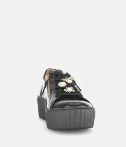 Gabor Sporty Luxe Black Patent Sneaker