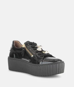 Gabor Sporty Luxe Black Patent Sneaker