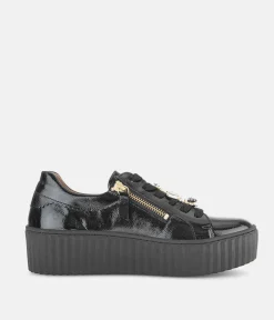 Gabor Sporty Luxe Black Patent Sneaker