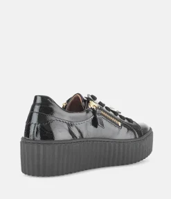 Gabor Sporty Luxe Black Patent Sneaker