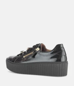 Gabor Sporty Luxe Black Patent Sneaker