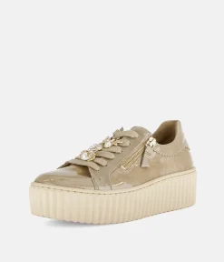 Gabor Sporty Luxe Caramel Patent Sneaker