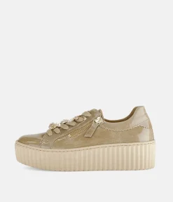 Gabor Sporty Luxe Caramel Patent Sneaker