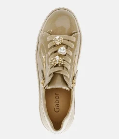 Gabor Sporty Luxe Caramel Patent Sneaker