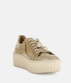 Gabor Sporty Luxe Caramel Patent Sneaker
