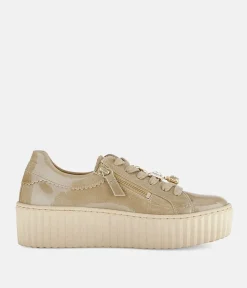 Gabor Sporty Luxe Caramel Patent Sneaker