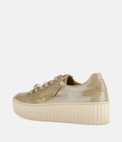 Gabor Sporty Luxe Caramel Patent Sneaker